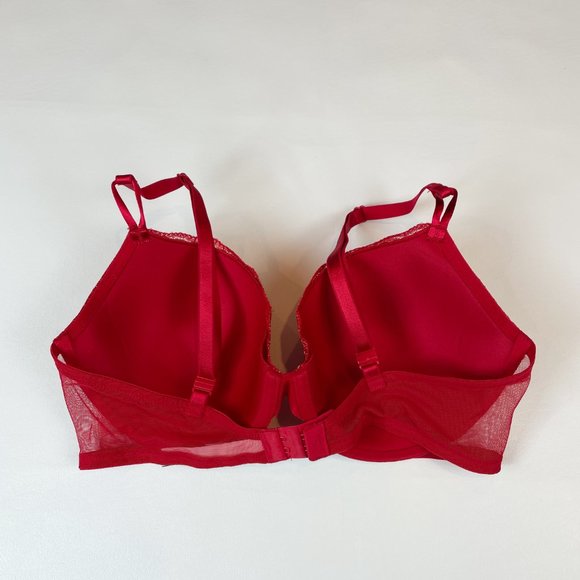 NWOT Victoria's Secret Bra 36D Lined Demi Red Gold Metallic - Picture 3 of 7